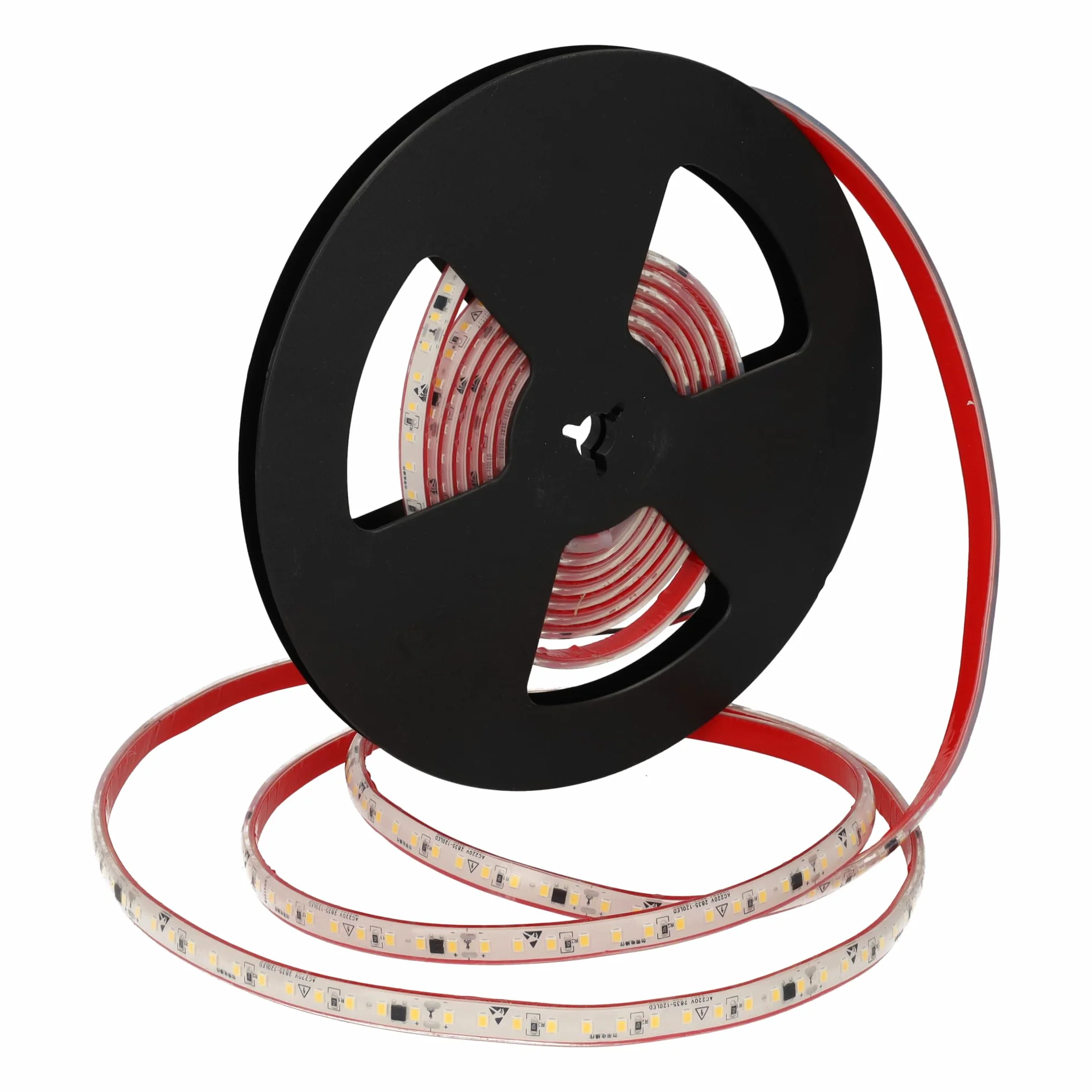 Jandei - Striscia Luminosa LED Autocorrente 220V 12W/m 600 LED 5500 Lm, Tagliabile e Autoadesiva, Larghezza 10mm. IP65, Ideale per Illuminazione e Decorazione Esterni - Bobina 5M (Luce Naturale 4200k)