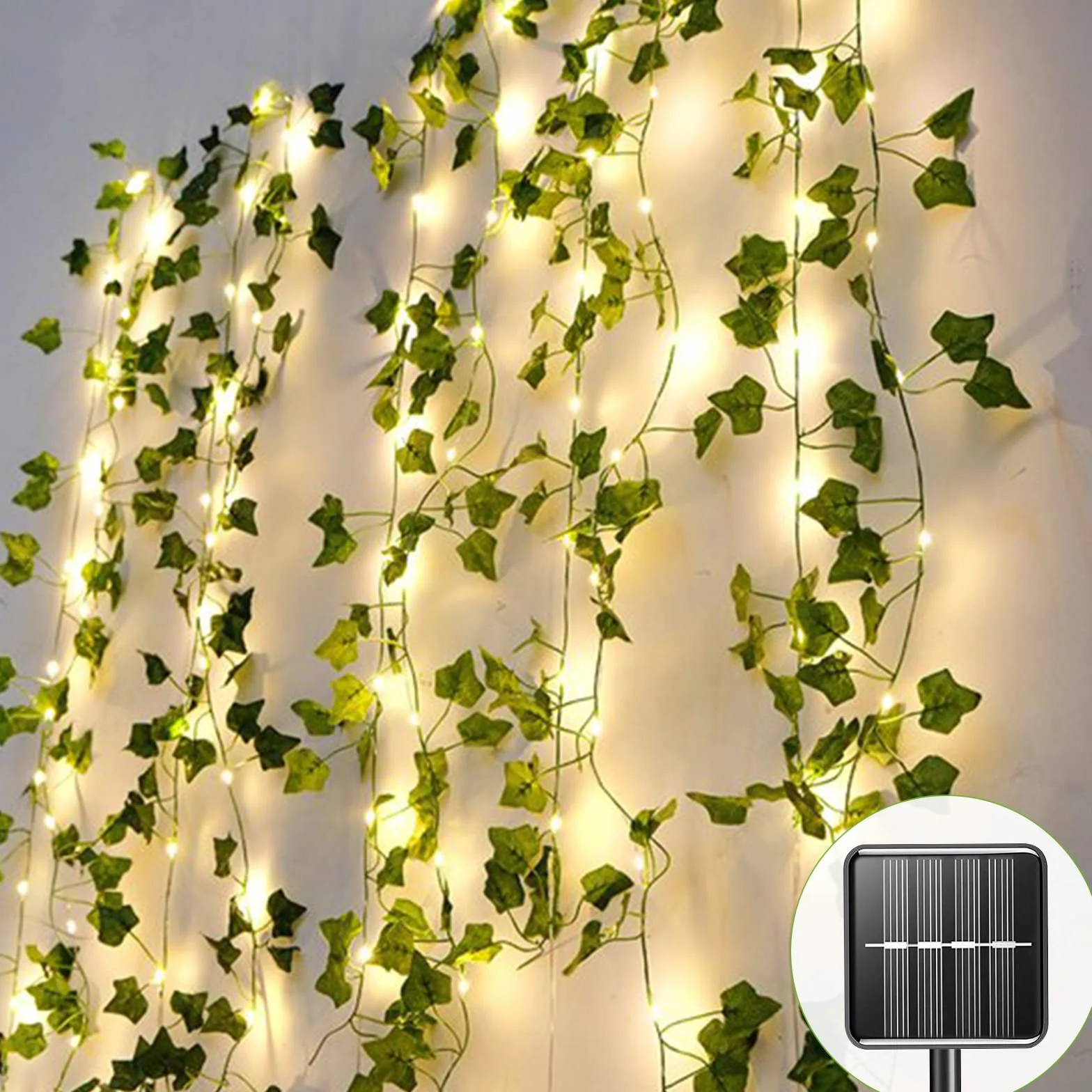 A.bigwhale Catena luminosa per esterni, a energia solare, con 120 luci a LED, per esterni, 12 m, resistente alle intemperie, 8 modalità per giardino, balcone, terrazza, camera
