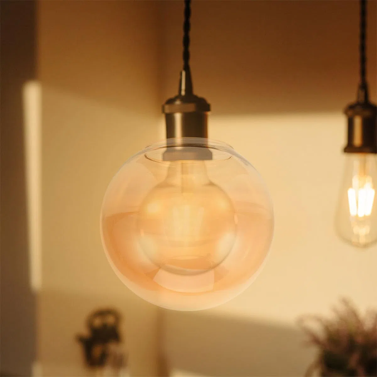 SHINEOFI Paralume Vetro Sfera Ambra 150 MM Diametro Foro 70 MM per Lampadari Ricambio Uso Interno