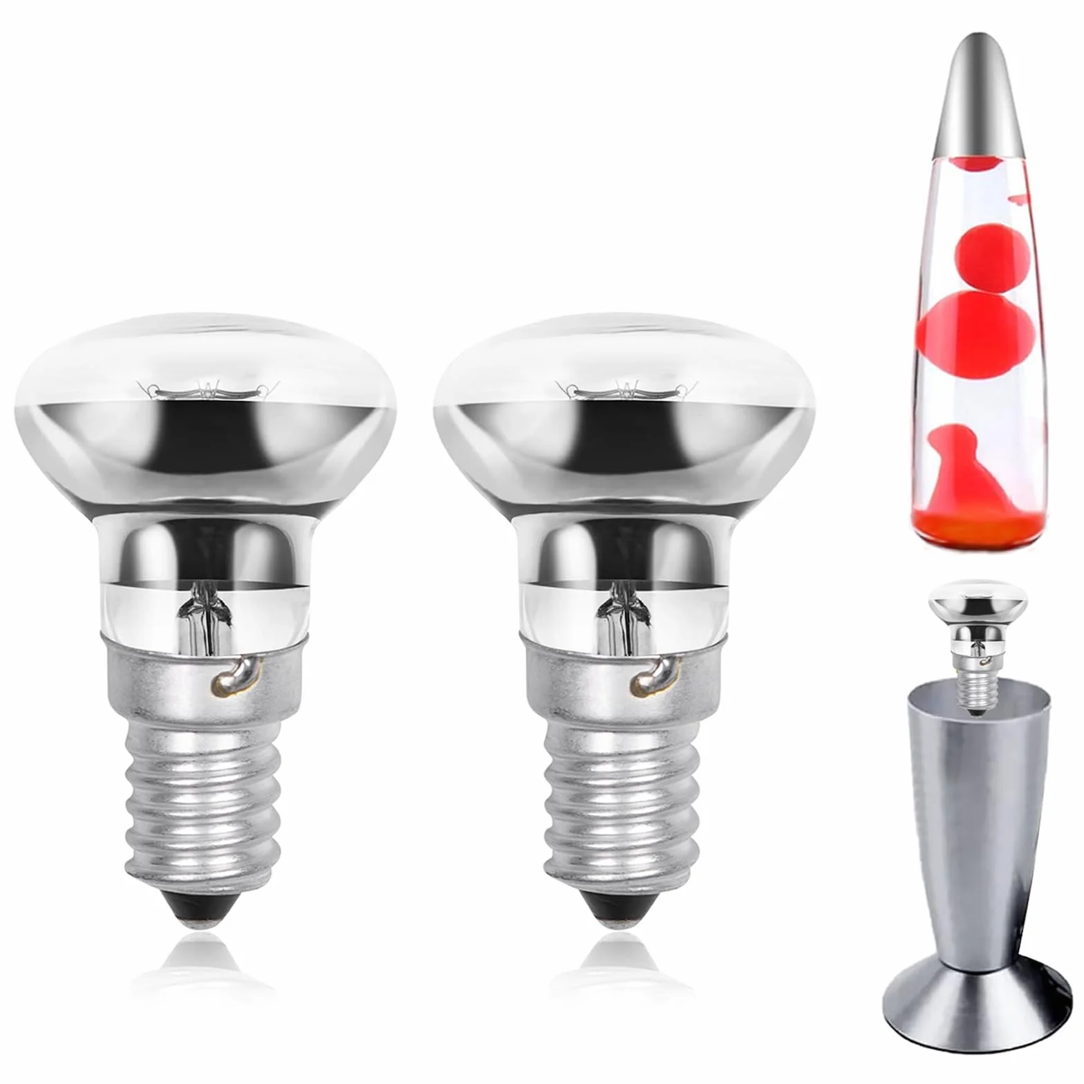 Luxvista 30W R39 E14 Lampadina Riflettore Dimmbar per Lampada Lava Lampadine E14 SES Piccola Vite Edison Lampadine Riscaldanti per Lampada Lava, Bianco Caldo 2700K (2-Pack)