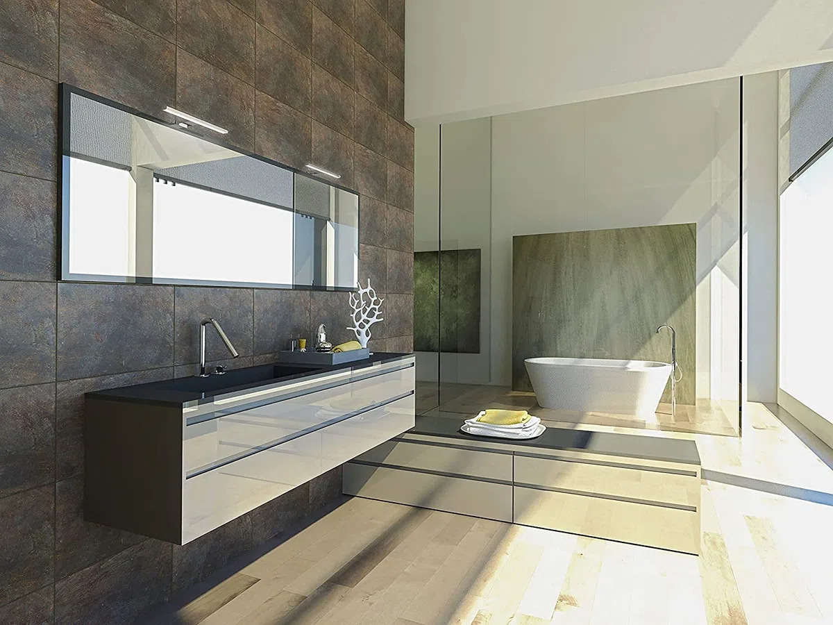 Solupa lampada da specchio LED per bagno FORTUNA – 30CM, 4,8W, 300LM, 220V, 6000K, ABS, IP44 Classe II, non dimmerabile, Installazione specchio e telaio, luce fredda, 300 mm
