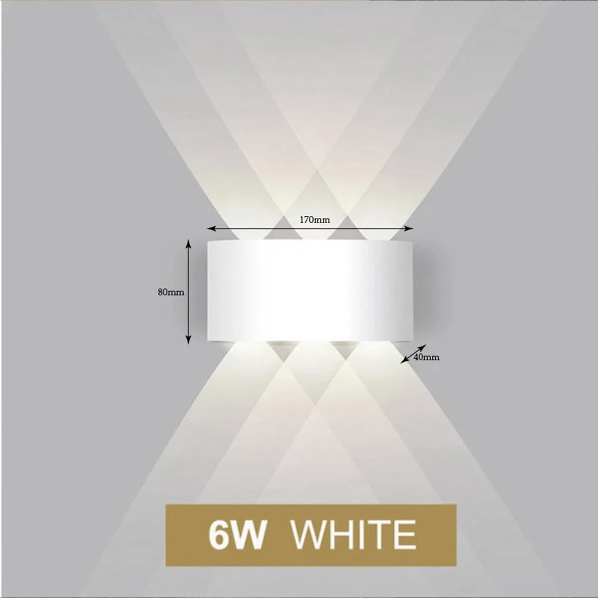 Voltix Applique da Parete LED 6W, Lampada da Parete per Interni ed Esterni, Luce Fredda, Design Moderno in Alluminio, Lampada da Muro Impermeabile, Facile da Installare (Luce Fredda 6000K, Bianco)