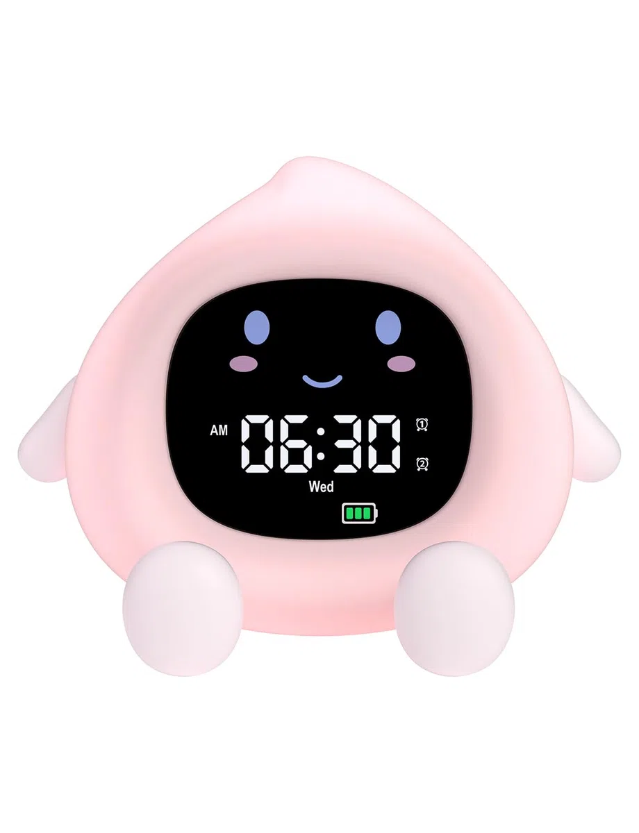 YISSVIC Sveglia Bambini Educativa con 2 Allarmi, Luminosità Regolabile, Formato 12/24h, Snooze e Luce Notturna 7 Colori (30s Auto-spegnimento). Include 10 Melodie e Rumore Bianco