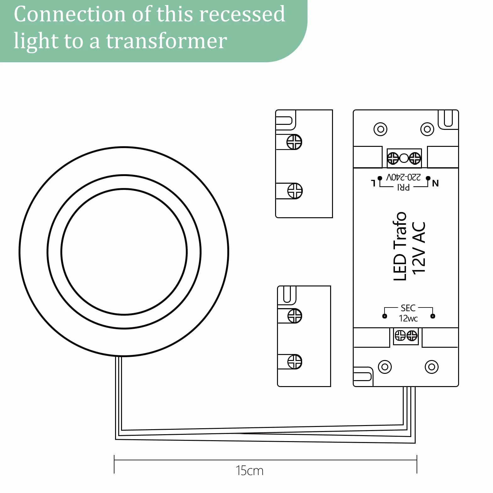 Set di 3 Faretti LED da incasso per mobili, 12V 3,5W G4 3000K 300LM, cavo di collegamento da 15 cm, faretto da incasso, dimmerabili, in acciaio inox spazzolato, al posto delle lampade a alogene
