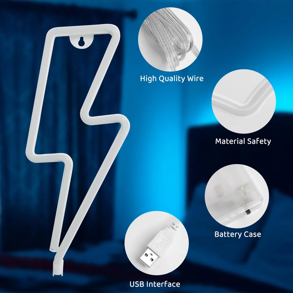 Segnale neon flash, LED per decorazione da parete, batteria o USB, luce al neon decorativa, per camera da letto, cameretta dei bambini, feste, bar, regalo di compleanno (giallo)