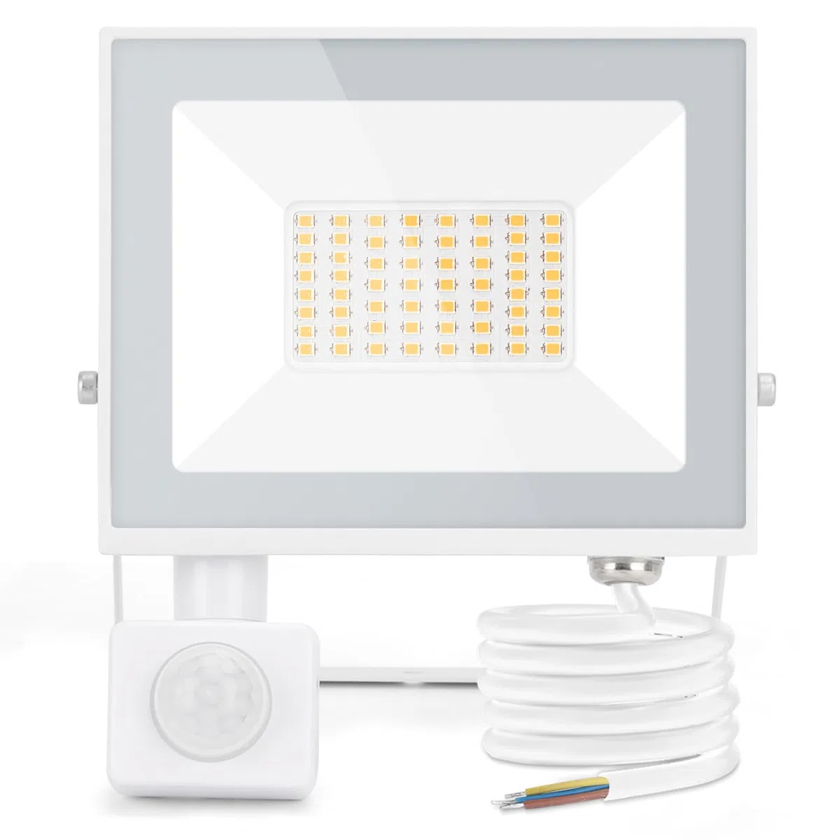 Aigostar Faretto LED con Sensore di Movimento PIR,30W 2700 LM Faro LED Esterno,Bianco Natural 4000k,IP65 Impermeabile Faretti LED para Giardino, Cortile,Patio,Garage,Jardín