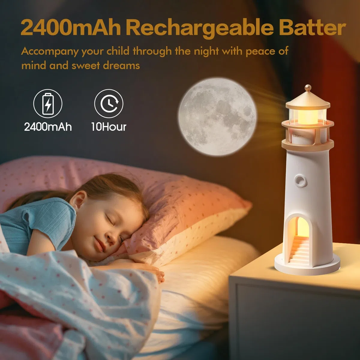 Luce di Proiezione Lunare, Lampada Faro con Telecomando, Luce Notturna Bambini, Romantica Lampada Proiettore, Decorazione Faro con Luce a LED, Regalo per Natale, Compleanno, Ringraziamento