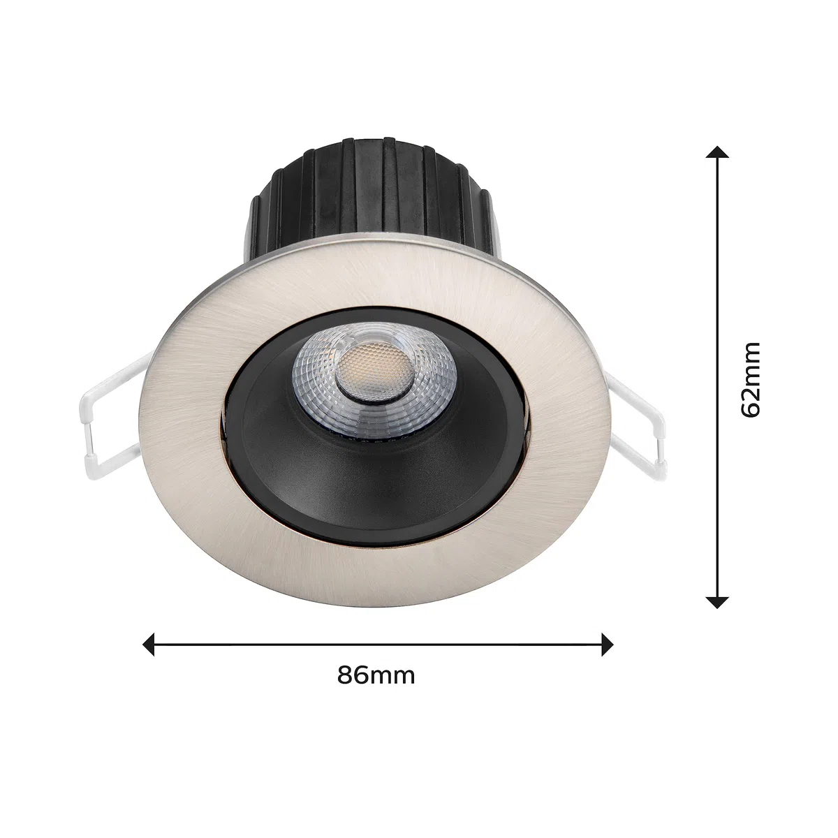 Philips LED Faretto da Incasso Abrosa, Equivalente a 9 W, Luce Bianca Calda, Dimmerabile, Nichel
