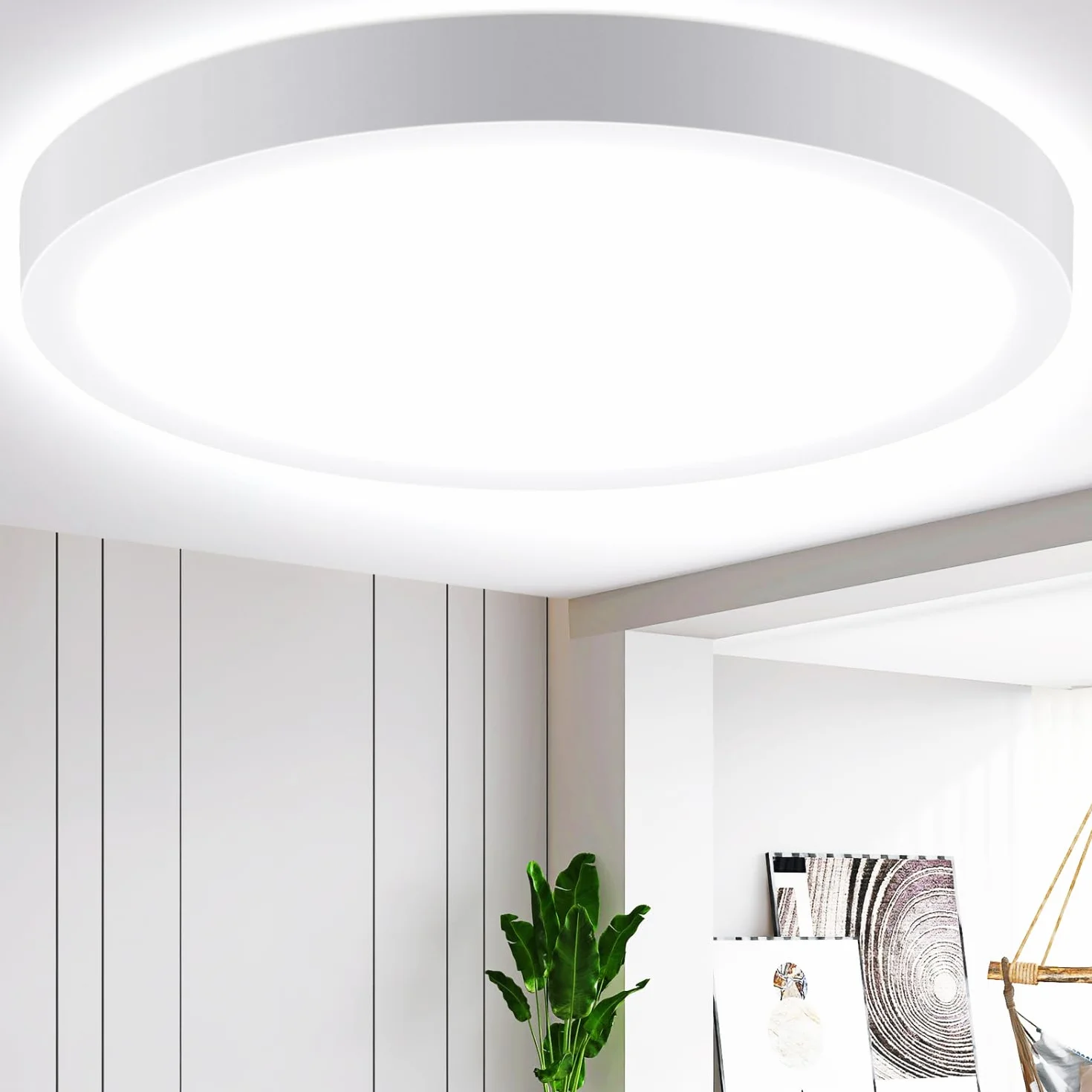 Aigostar Plafoniera LED Soffitto Moderna, 24W Equivalente a 162W, Ø28.5cm,2700LM alta luminosità, Lampada da Soffitto LED 6500K Luce bianca fredda,per Soggiorno, Camera da Letto, Cucina, Balcone