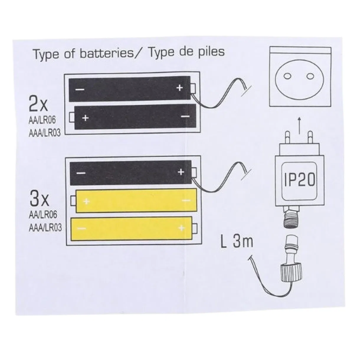 Trasformatore Elimina Batterie, Convertitore Elettrico con 220-240V Spina per Luci di Natale, Trasformatore LED (Alimentatore per stilo AA)