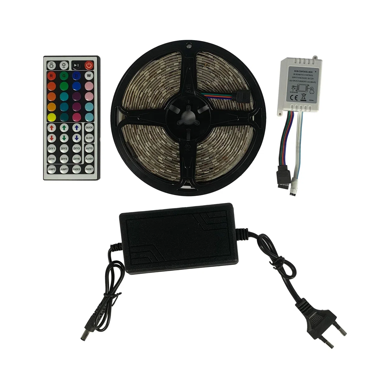 TEMPO DI SALDI Striscia A Led Multicolore Con Telecomando Bobina Strip Adesiva Da 5 Metri 300 Led