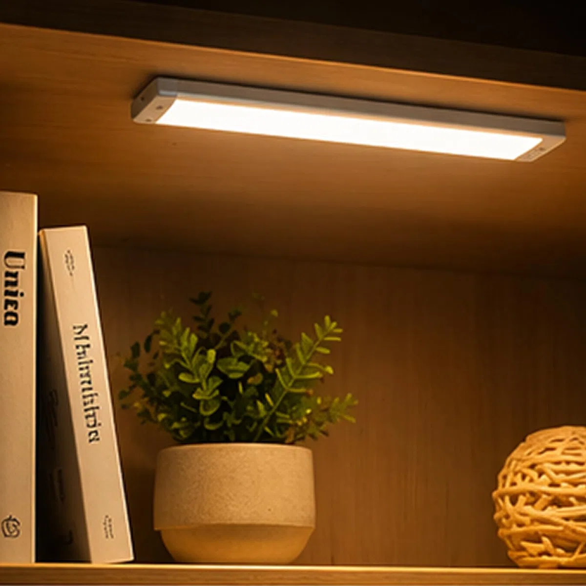 GBC Lampada LED Sottopensile 40cm con Sensore Movimento PIR Ricaricabile Magnetica Luce per Armadio Cucina Wireless CCT 3 Colori Calda Naturale Fredda 3W 190lm Silver