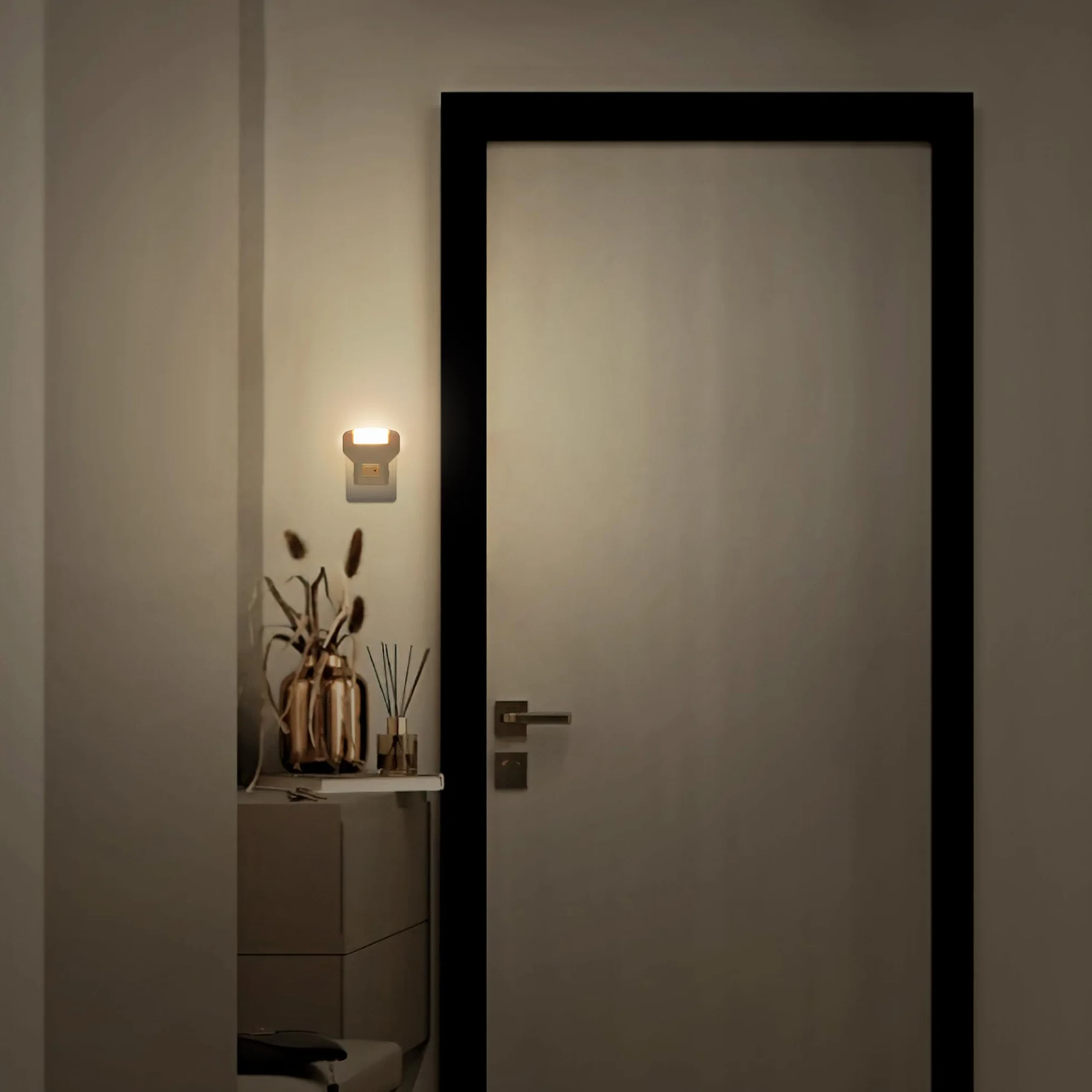 Annmore Luce Notturna LED da Presa, Luci Notte per Corridoio, Cameretta dei Bambini, Neonati, 1W, 3000K Bianco Caldo, con Interruttore (Moderno, 2)