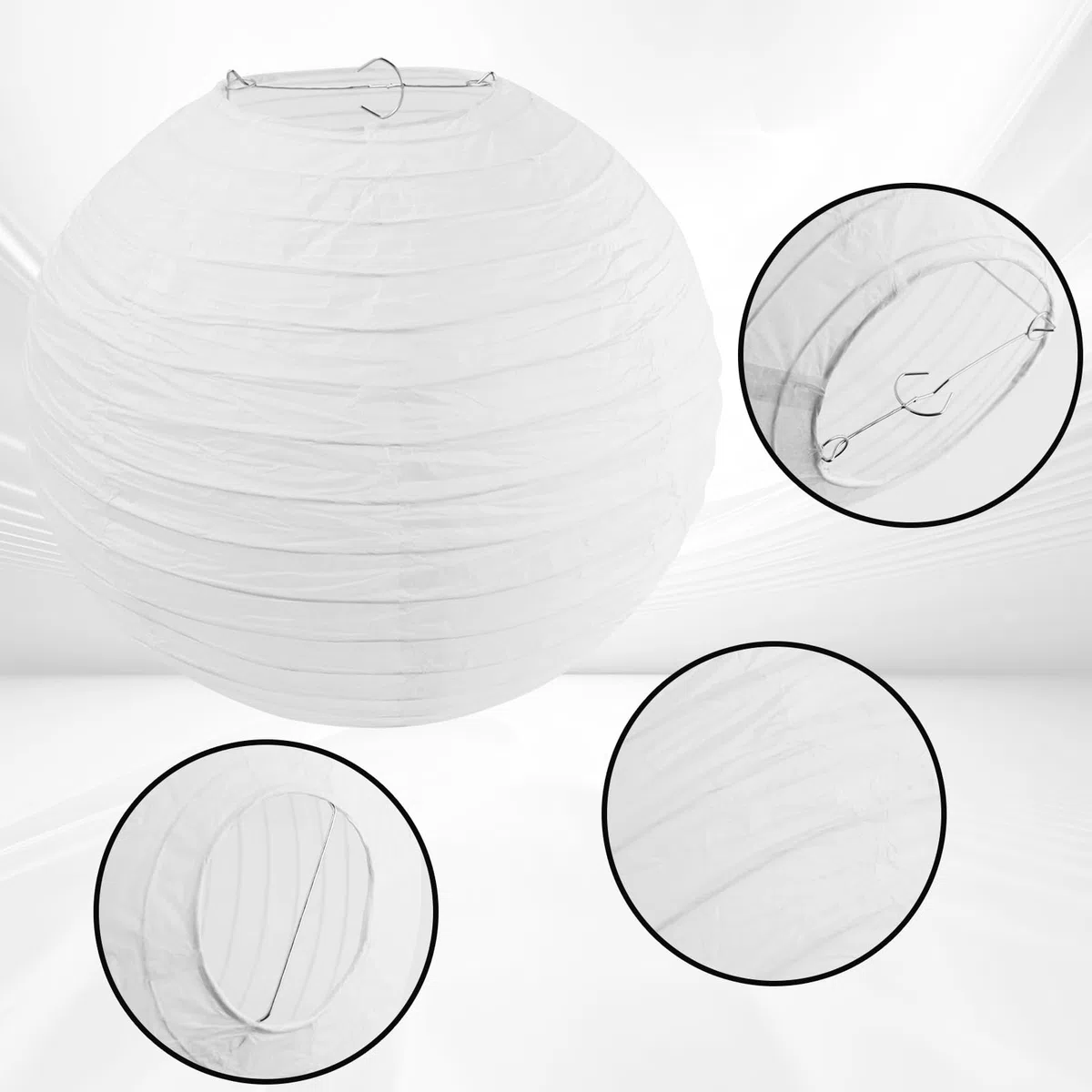 6 pezzi lanterne di carta bianche, lanterne rotonde bianche, lanterne rotonde di carta, 30 cm di diametro, per matrimoni, feste, compleanni, decorazioni da giardino