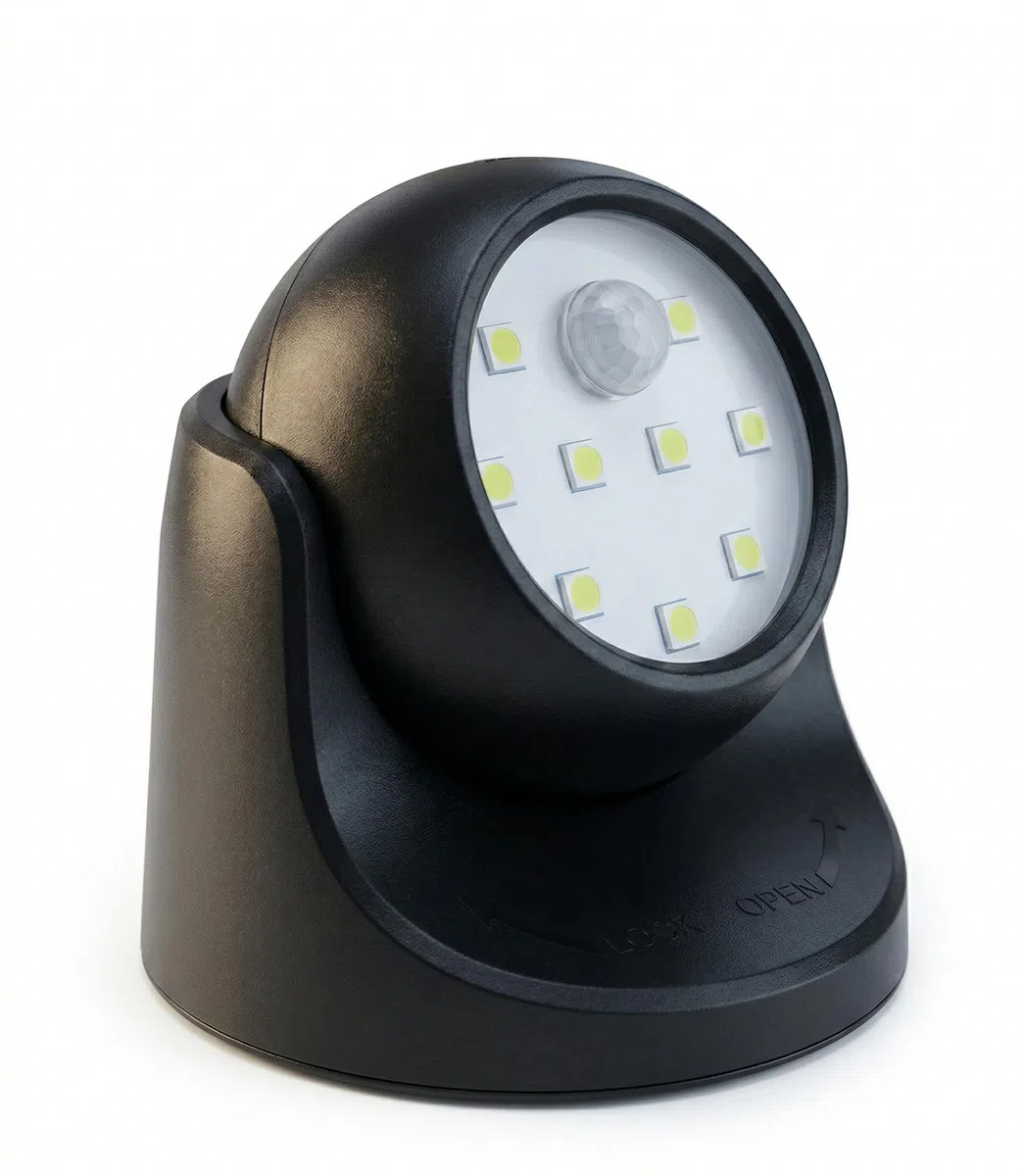 Faretto LED a Batterie con Sfera Estraibile Rotazione 360°, 150 Lumen, Faretti LED Esterno con Sensore di Movimento PIR, Luci di Sicurezza, Pratico Fissaggio a Muro