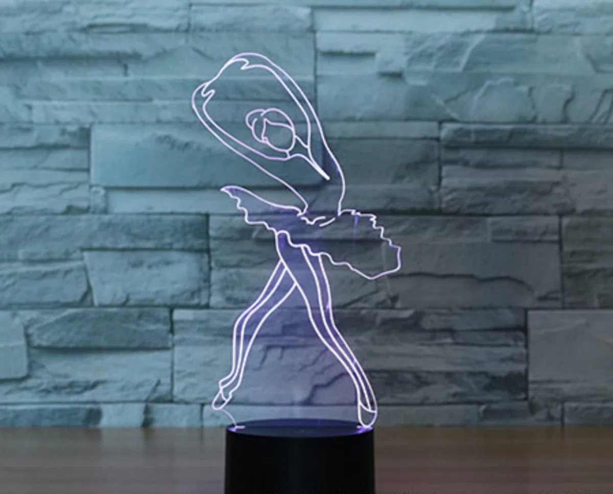 Luce notturna 3D per bambini a forma di ballerina con telecomando, lampada LED a 16 colori intercambiabili, regalo di Natale o compleanno per bambini