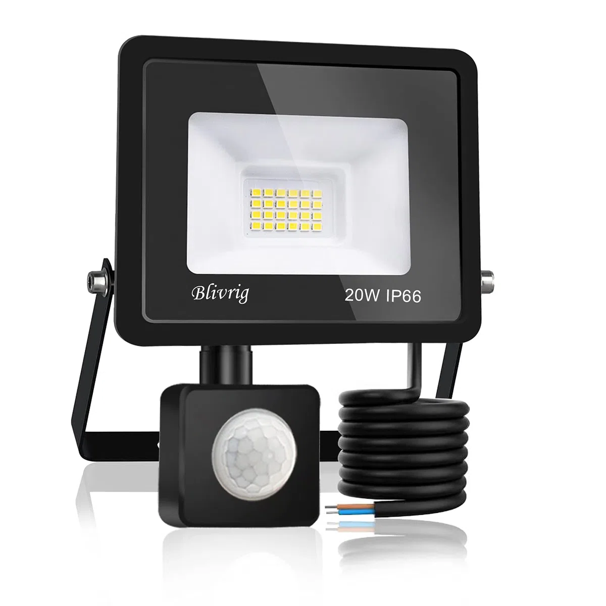 20W Faretto LED da esterno con Sensore di Movimento Bianco Caldo 3000K, 2000LM Faro LED Esterno Bianca Calda, Fari LED IP66 Impermeabile, per Casa, Cortile, Giardino, Garage