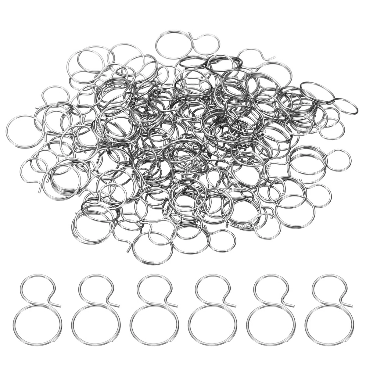 PATIKIL 0,63x0,39" Ganci per Lampadari Cristalli, Accessori per Lampade in Cristallo 100Pz Clip per Cristalli per Fissare Parti di Lampadari, Sostituzioni per Lampadari, Argento