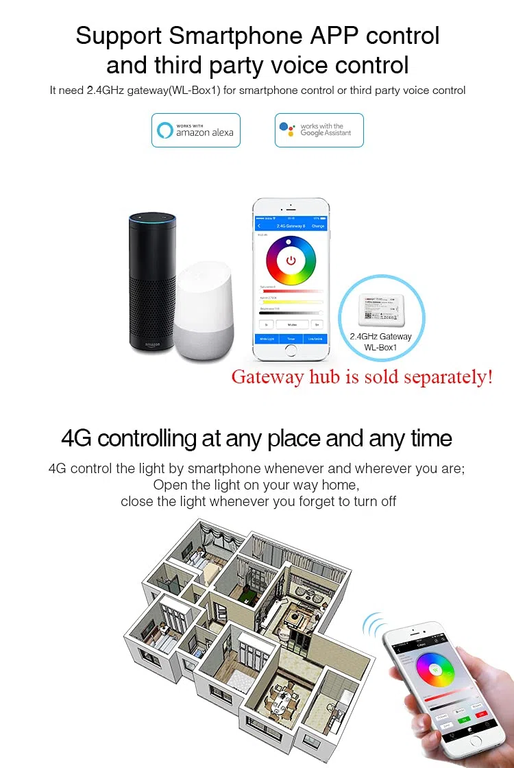 LGIDTECH FUT103 4W GU10 LED Lampadina spot da 2,4G RGB CCT cambia colore e doppia temperatura bianca regolabile,funzione di memoria.compatibile con controllo vocale Alexa tramite hub(escluso)