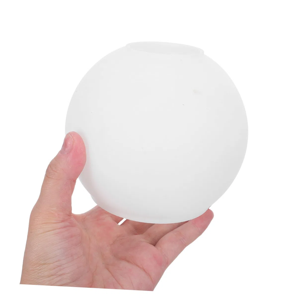 Healeved Paralume Globi in Vetro Bianco a Doppio Foro con Struttura a Bocca Piatta per Lampade Pendenti E27, Adatto a Lampadari e Spazi Retro