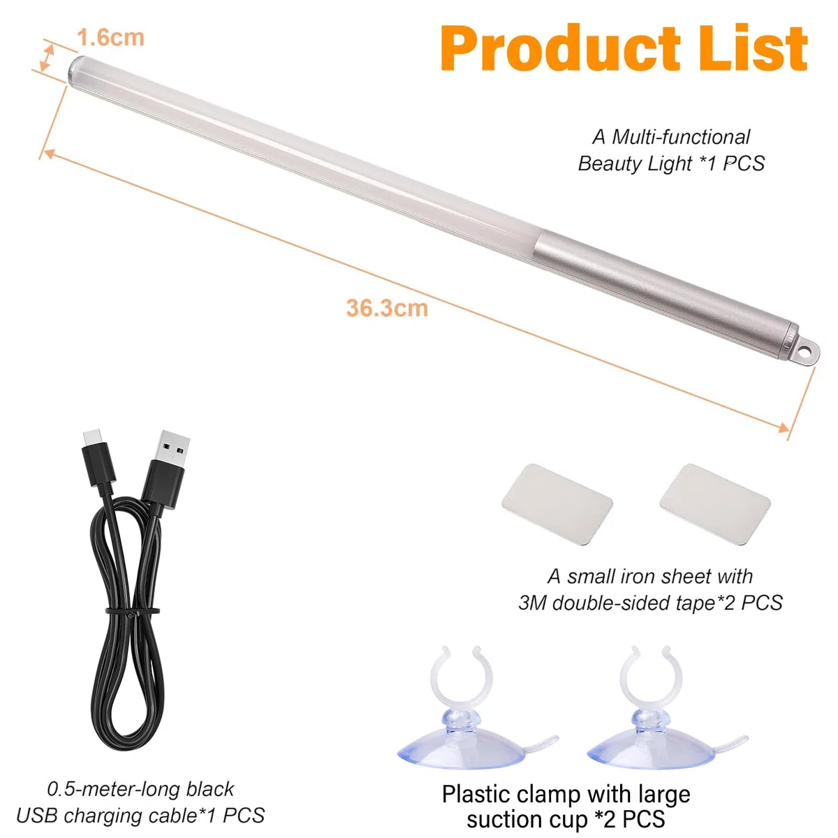 GAOUTO Lampada da trucco LED ricaricabile tramite USB, lampada a specchio LED dimmerabile, lampada a specchio moderna per bagno e toeletta