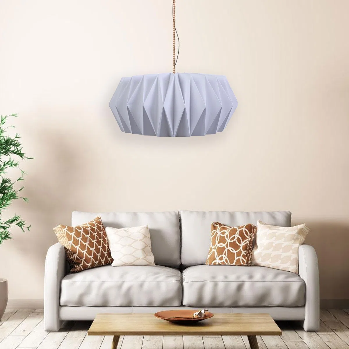Origami Design - Paralume di carta creativa nordica, camera da letto e sala da pranzo, design scandinavo con zucca (zucca)