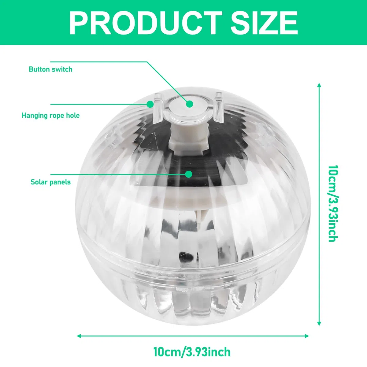 Set di 2 lampade solari per piscina subacquea, lampade a LED per laghetto con 7 cambi di colore, lampade solari impermeabili per piscine IP44, lampade multicolori per piscine subacquee
