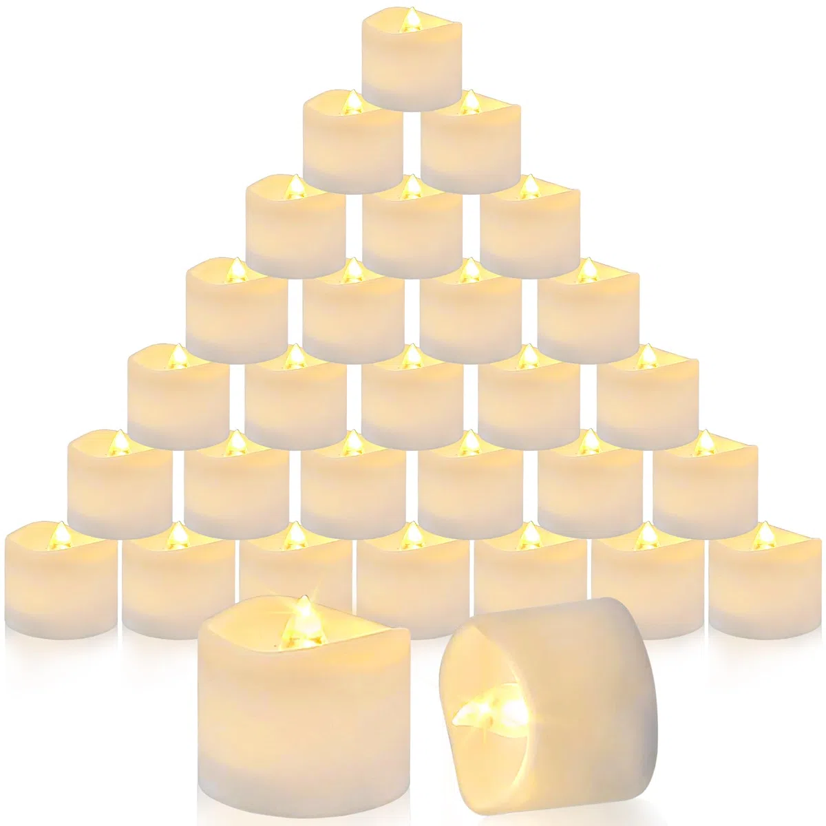 Candele a LED 30 Pezzi, Candele LED Fiamma Oscillante, Candele Senza Fiamma, Lumini a Batteria, Luce Bianca Calda, per la Decorazione della Casa, Festa di Nozze, Natale, Halloween