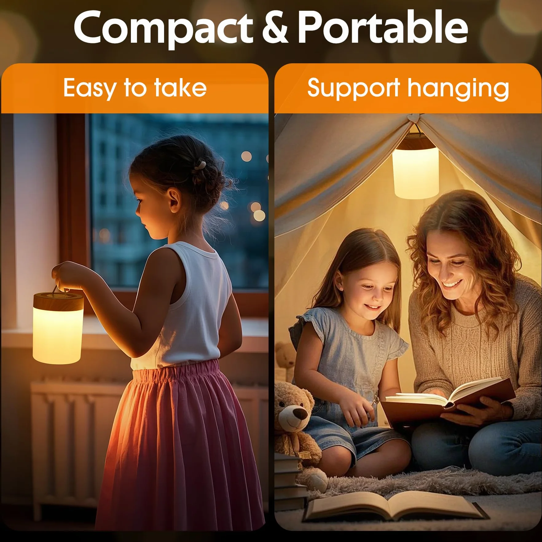 Lampada da Comodino Senza Fili Touch Dimmerabile, 5 Modalità 256 RGB e Blanco Cálido Luce Notturna Bambini Neonato, Lampade da Tavolo Ricaricabili USB con Timer, LED Lampada Camera da Letto