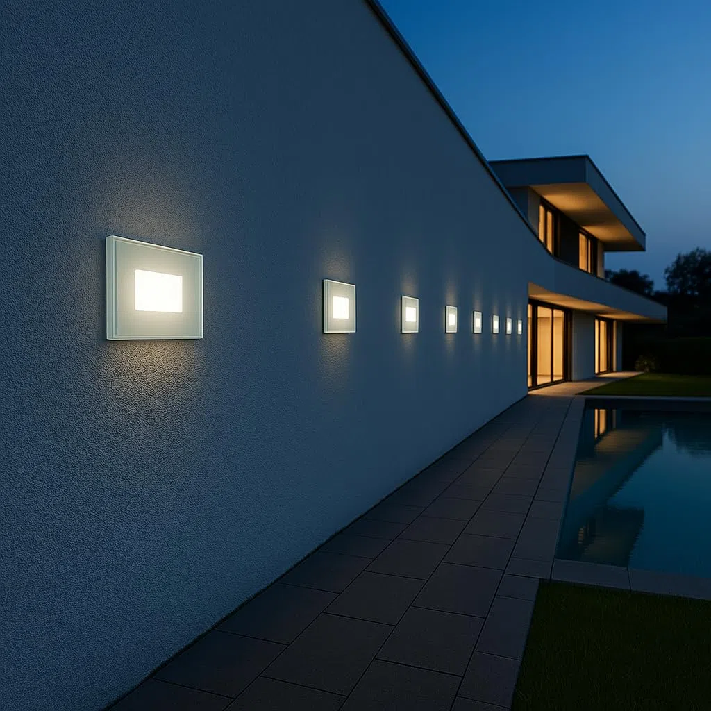 Segnapassi LED in vetro da Incasso per Scatola 503 CCT 3000K 4000K 6500K IP65 Esterno Interno 220V 4W 150 Lumen Bianco – Luce Selezionabile per Scale, Pareti, Muri, Vialetti – Design Moderno (Bianco)