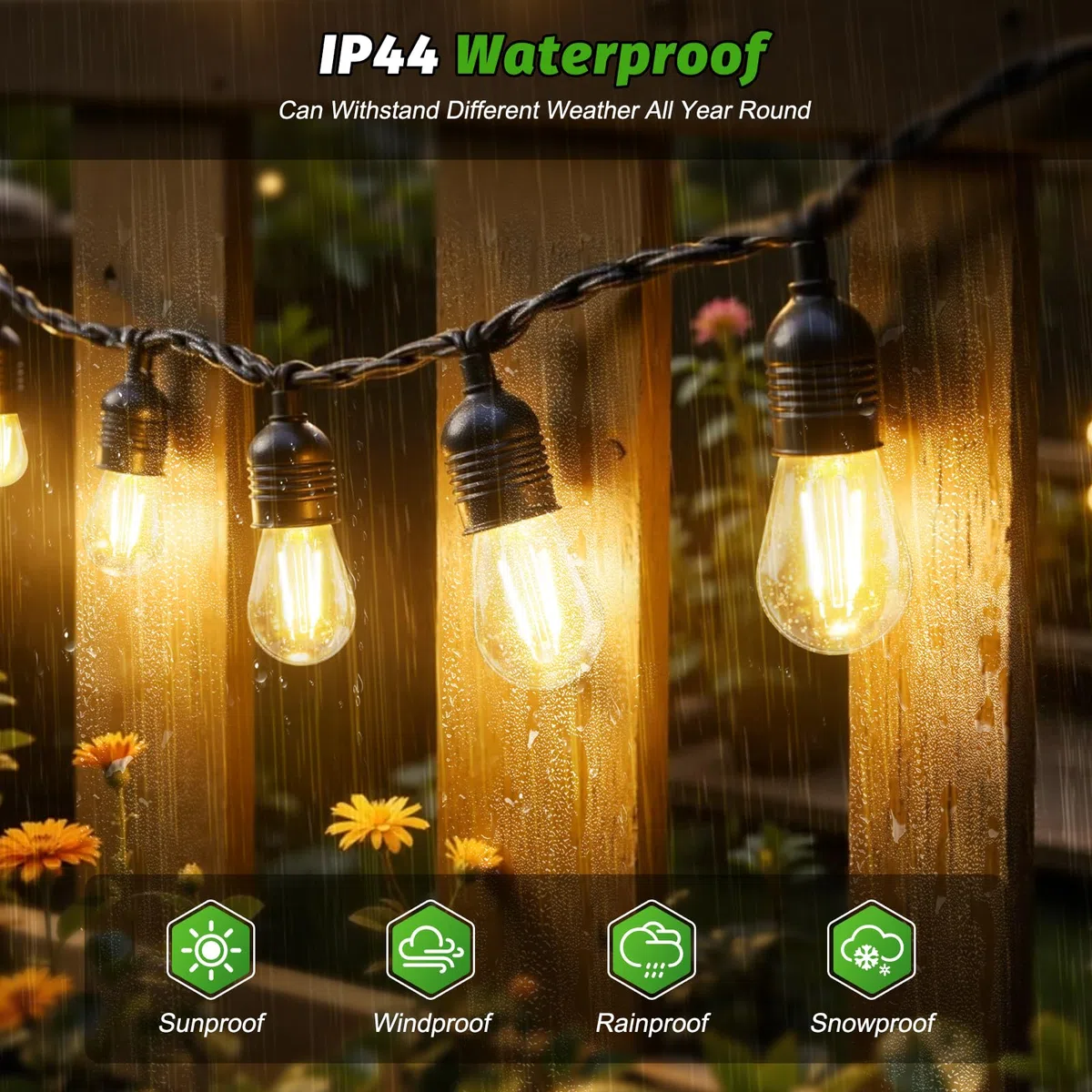 15 Pezzi Lampadine di Ricambio S14 E27 LED 2W, Equivalente Incandescenza 20W, Bianca Calda 2700K, 160LM, Impermeabili IP44, Non Dimmerabile, per Stringa Luminose Illuminazione Interna ed Esterna