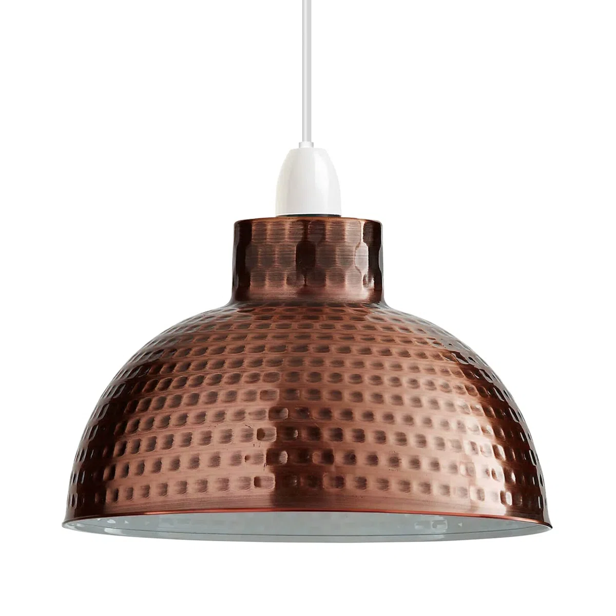 LEDSone Paralume industriale retrò in rame facile da montare Paralume industriale con base E27 Lampadario in metallo a forma di cupola da 26 cm Paralumi grandi vintage con piastra riduttrice