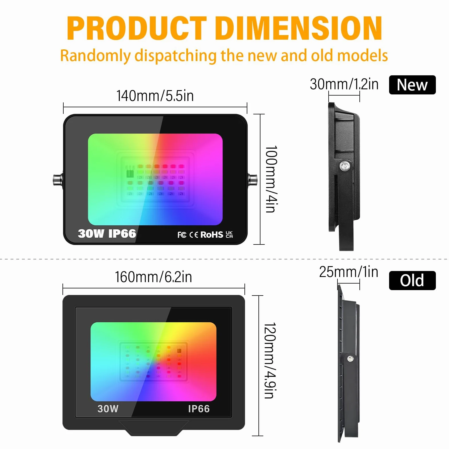 RIGIDON 1 pezzi 30W Faretto LED RGB con Telecomando, Proiettore 16 Colori 4 Modalità Funzione di Memoria Proiettore da Interno Esterno, Impermeabile IP66 Faretti LED per Halloween Natale Giardino