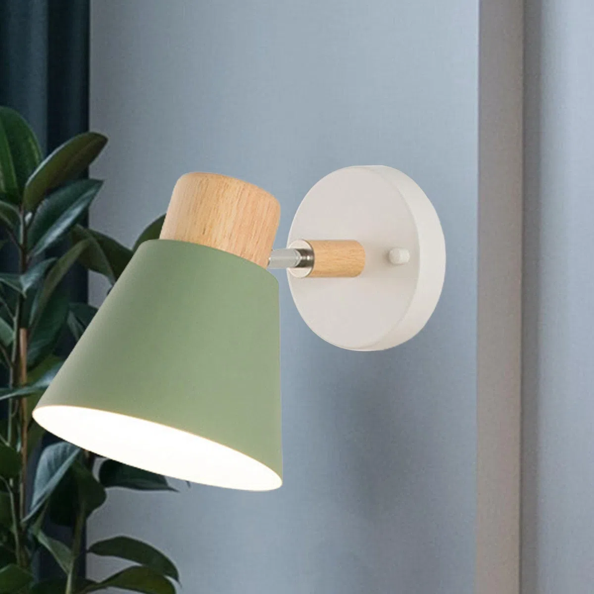 Milageto Nordic Creativo Lampada Da Parete E27 Lampada Da Comodino Decorativo Semplice Applique Da Parete Illuminazione per La Camera Dei Bambini Balcone, VERDE