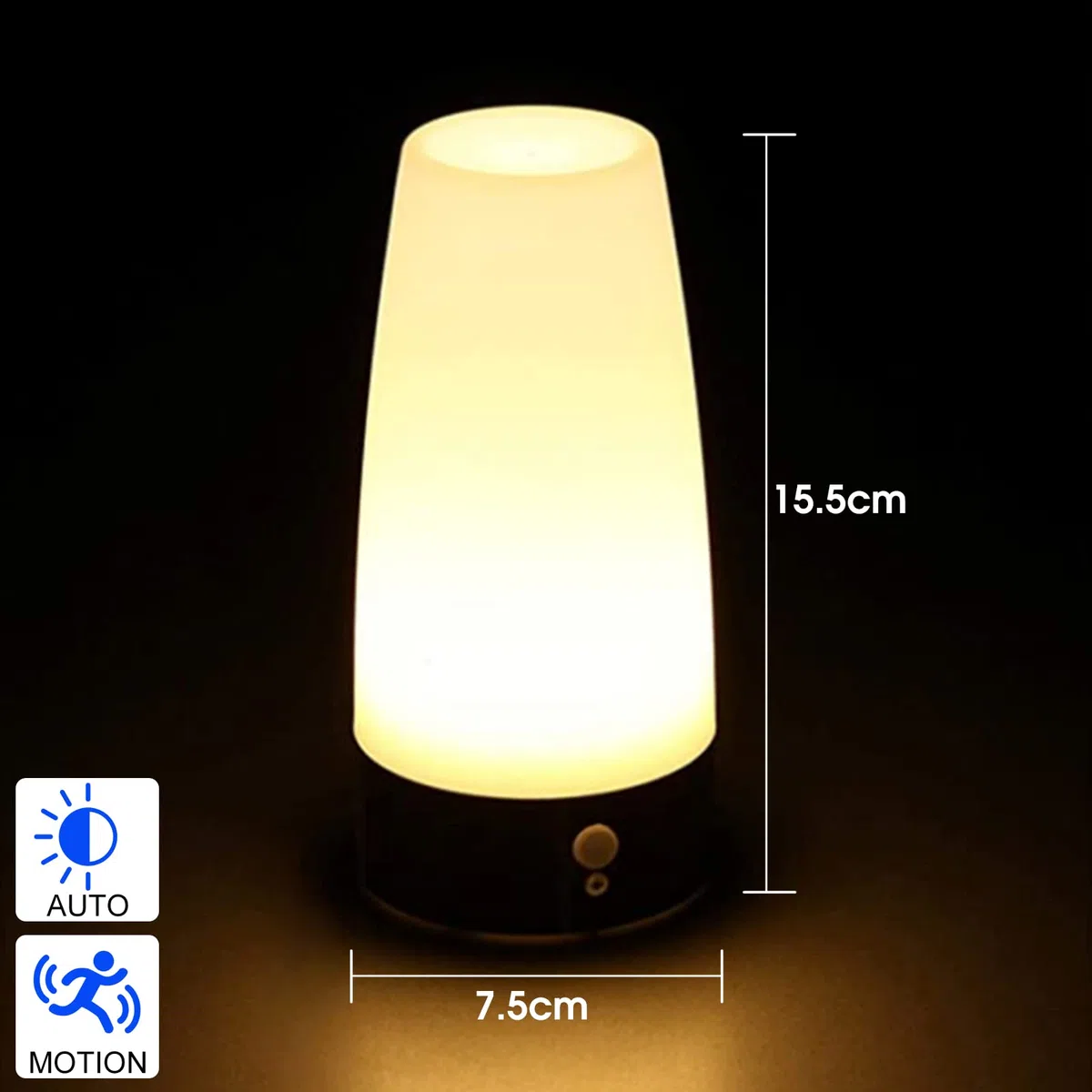 Lampada da Tavolo o da Comodino a Batteria, Luce Notturna Bambini Led con Sensore di Movimento e Luce, lampada scrivania, Lampada Notturna per bambini, Bagno, Cameretta, Scala, Corridoio