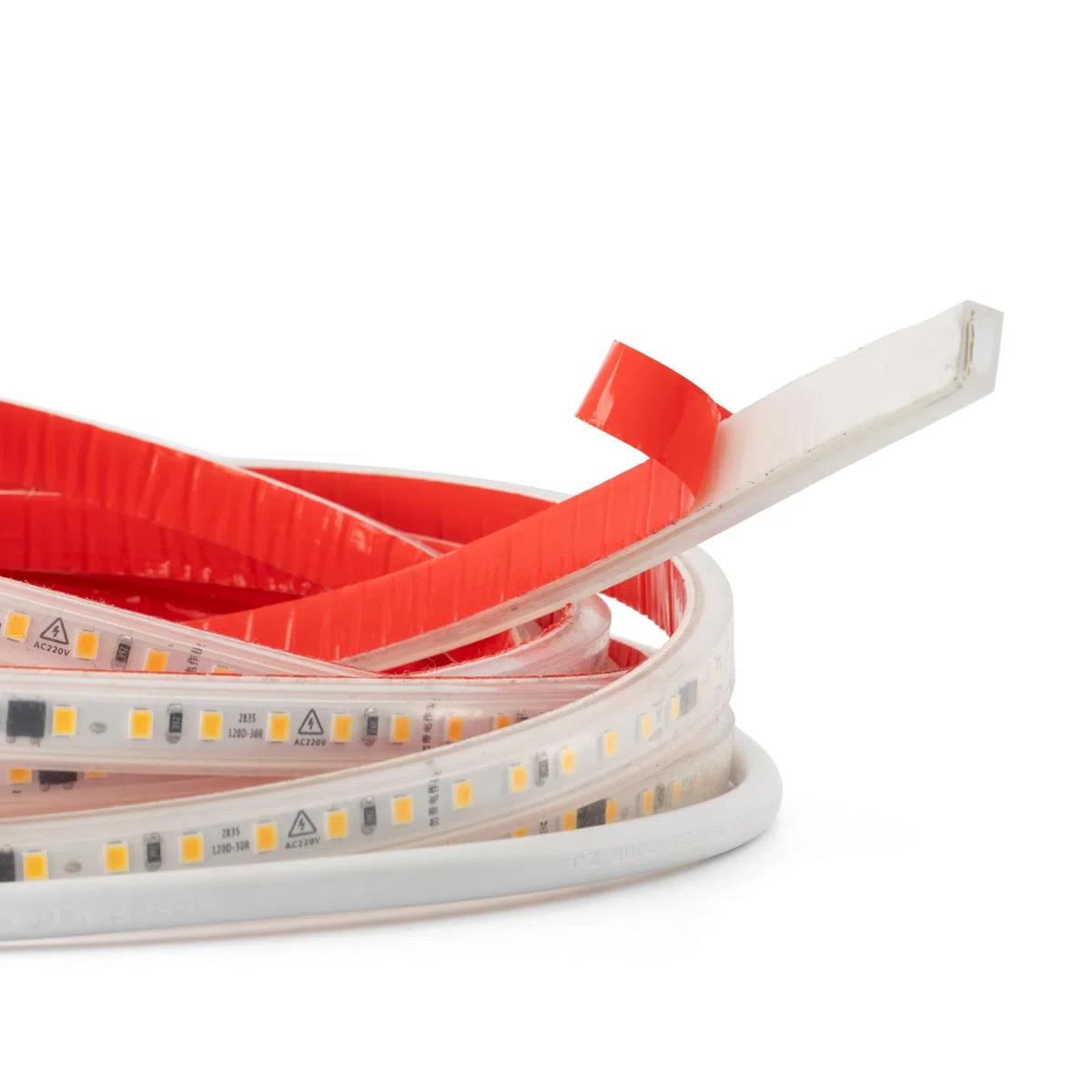 Striscia Led 220v 2835 120 Led/m ALTA LUMINOSITÀ, Adesivo e INTERRUTTORE. IMPERMEABILE Bianco freddo/Neutro/Caldo Waterproof IP67 striscia (Bianco Freddo, 1M)