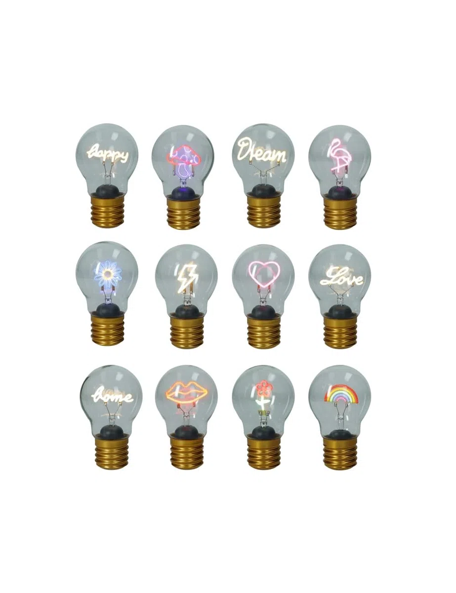 BRANDANI Lampadina decorative con disegno luminoso da scegliere