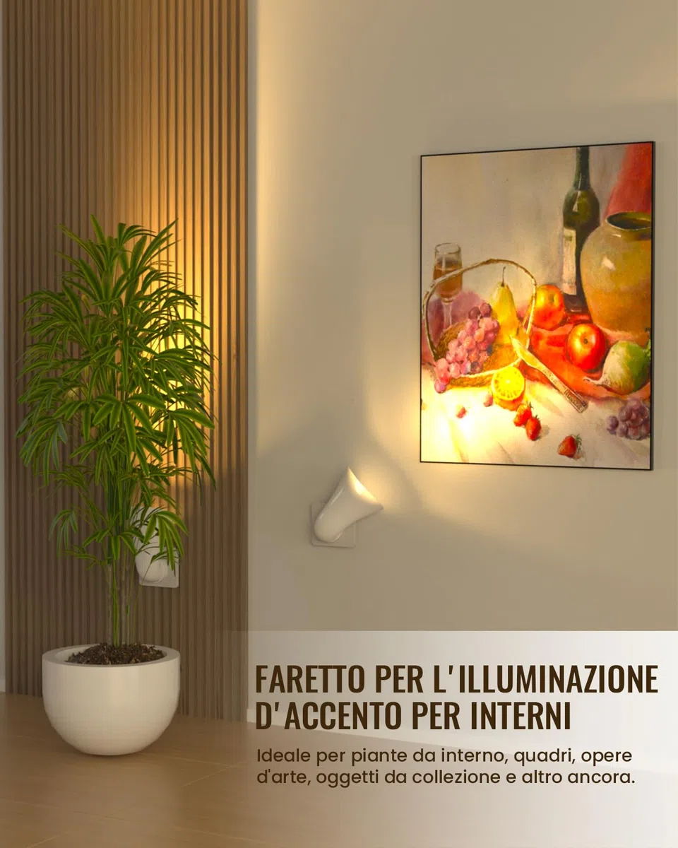 Plug in Wall Light GU10 Faretto Applique Plug in Uplighters Lampade da Parete Interne per Soggiorno Ingresso Camera da letto (Lampadina non Inclusa)