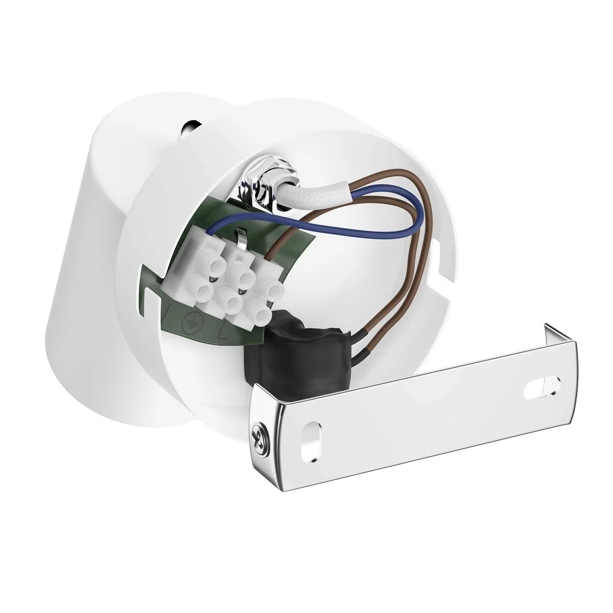 ledscom.de Lampada da parete WAIKA, interruttore, bianco opaco, rotonda, 1x GU10 max. 60W