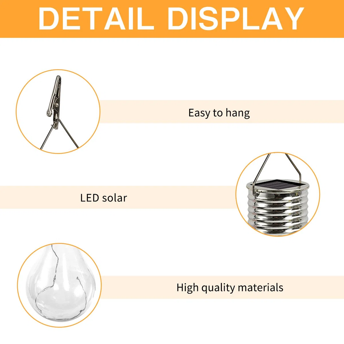 Lampadine Solari Sospese da Esterno Led,4 Pezzi Lampadine a Energia Solare,Lampadina Solare Luci Esterne,Lampade Sospese,Lampade da Giardino,per Feste,Terrazzo,Balcone,Matrimonio