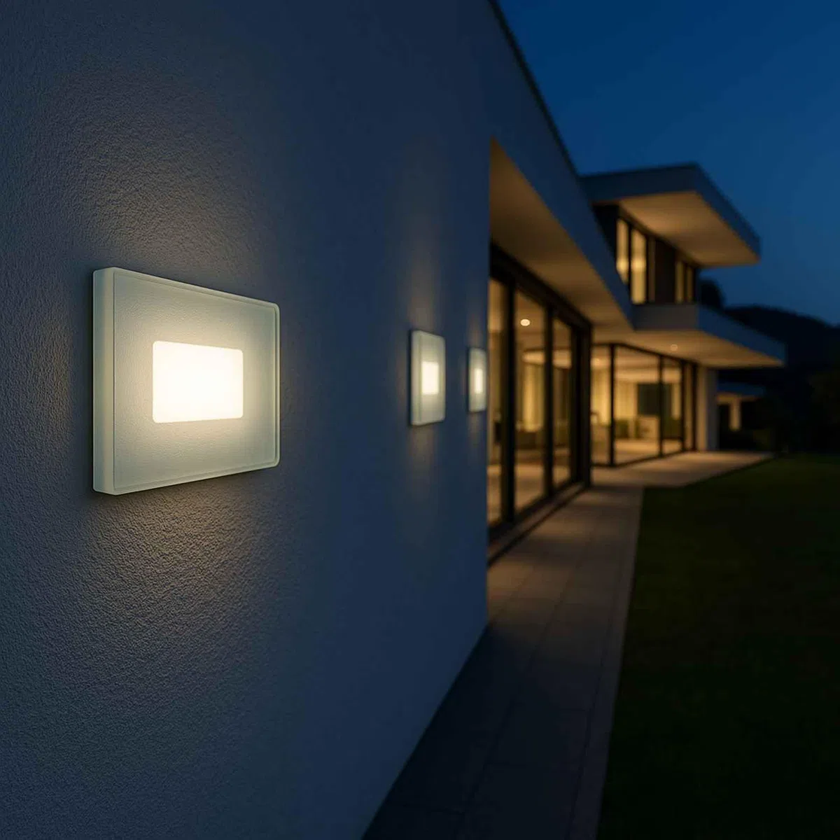 Segnapassi LED in vetro da Incasso per Scatola 503 CCT 3000K 4000K 6500K IP65 Esterno Interno 220V 4W 150 Lumen Bianco – Luce Selezionabile per Scale, Pareti, Muri, Vialetti – Design Moderno (Bianco)