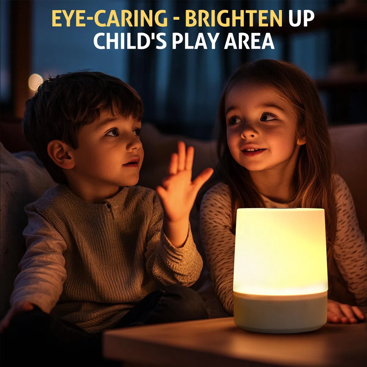 Journeyside Lampada da Comodino LED Touch, Mini Luce Notturna Bambini Senza Fili e 3 Modalità con Funzione di Memoria, Dimmerazione Continua, Lampada LED per Cameretta, Soggiorno,Camera da Letto
