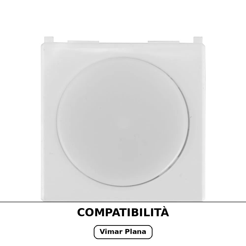 Lampada segnapasso LED da incasso 2 moduli con tasto click ON/OFF, luce bianca fredda 6000K, compatibile Vimar Plana, bianco