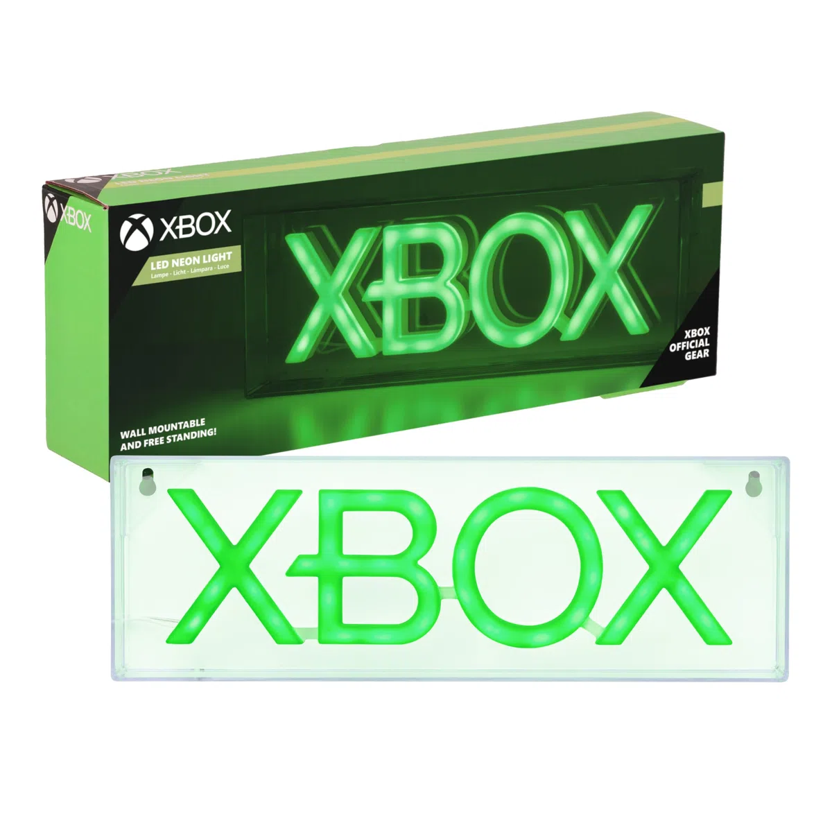 Paladone Luce Neon Logo XBOX Merchandise Ufficiale, Luce Da Tavolo o Montabile a Parete Accessori & Decorazione per Stanza di Gioco per Gamers