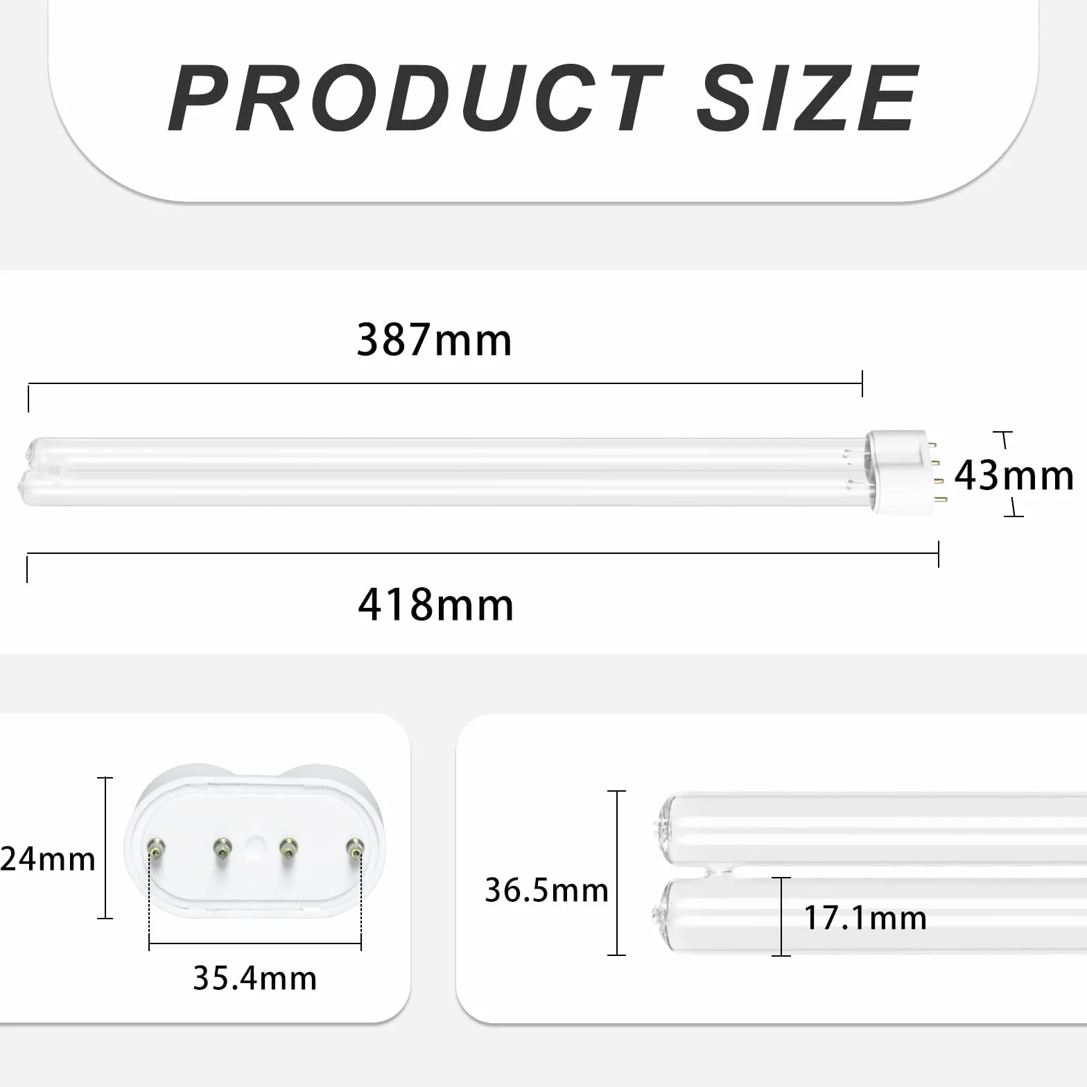 Lampada di Disinfezione UV 2G11 4PIN 36W Lampadina di Disinfezione UVC Compatta Filtro di Disinfezione UV Tubolare Adatto per Stagni di Parchi, Stagni di Pesci, Pulizia e Purificazione 1 Pezzi