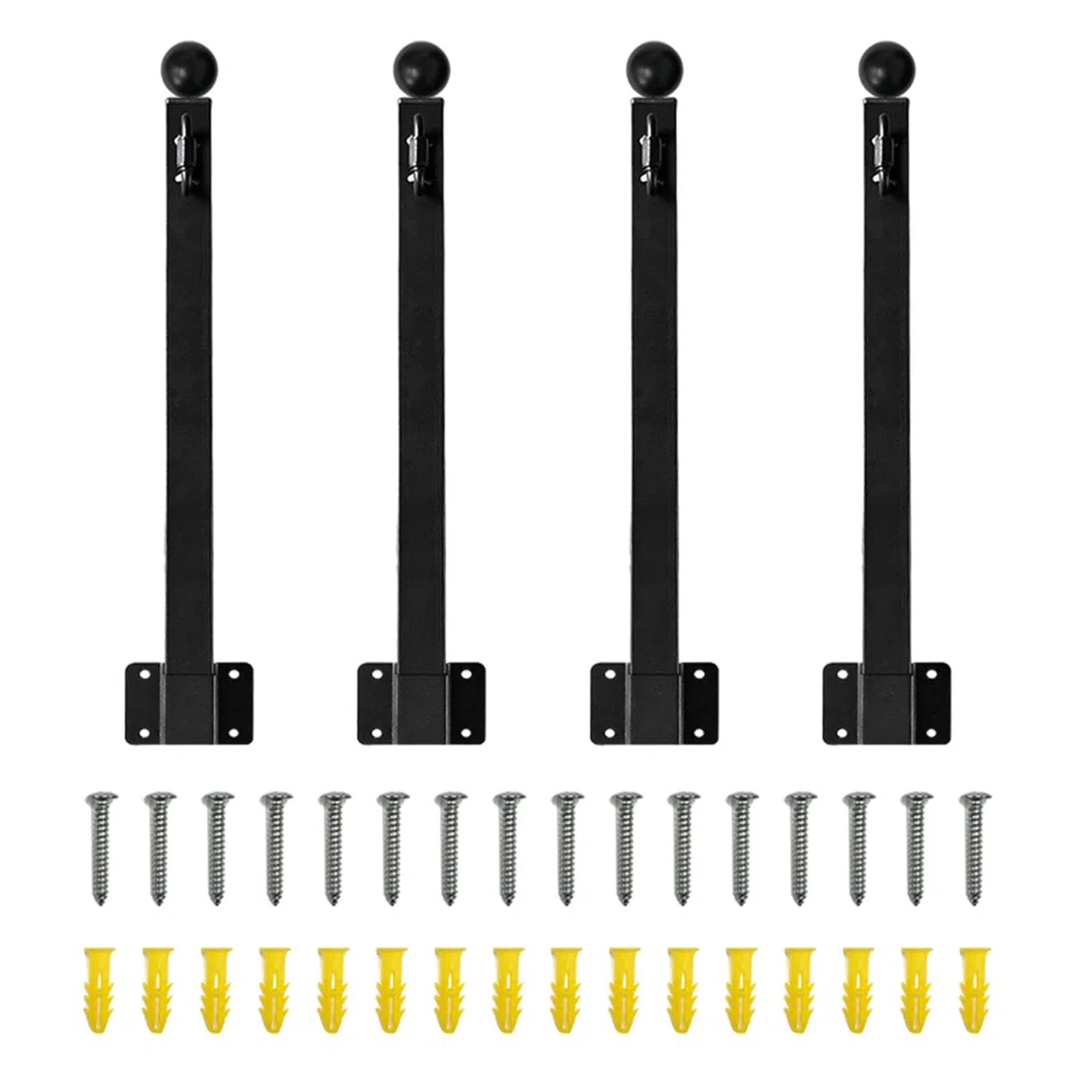 Pali in acciaio resistente | Set di pali leggeri per esterni, 4 pali in metallo in acciaio resistente per luci esterne, bastone leggero resistente alle intemperie da 43 cm, mangiatoia per uccelli,