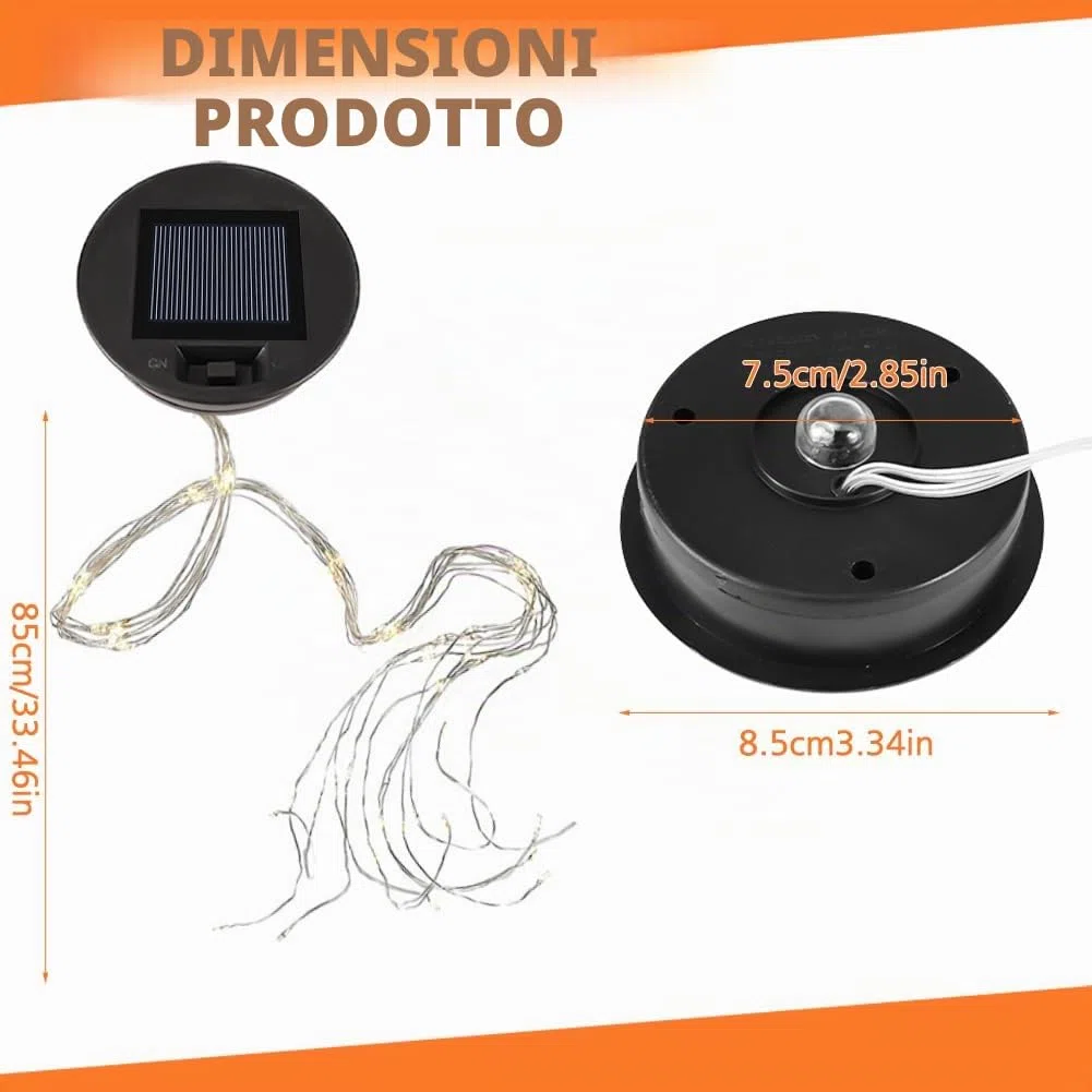 Sostituzione superiore per lampada da annaffiatoio solare con luci a fata bianche calde - Scatola batteria e pannello impermeabili IP65, parte di ricambio per lanterna fai-da-te