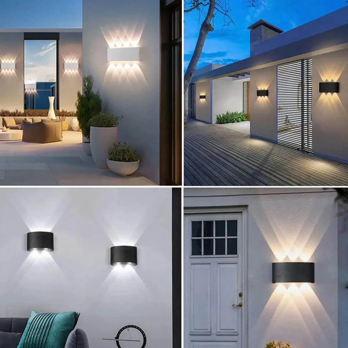Voltix Applique da Parete LED 6W, Lampada da Parete per Interni ed Esterni, Luce Fredda, Design Moderno in Alluminio, Lampada da Muro Impermeabile, Facile da Installare (Luce Fredda 6000K, Bianco)