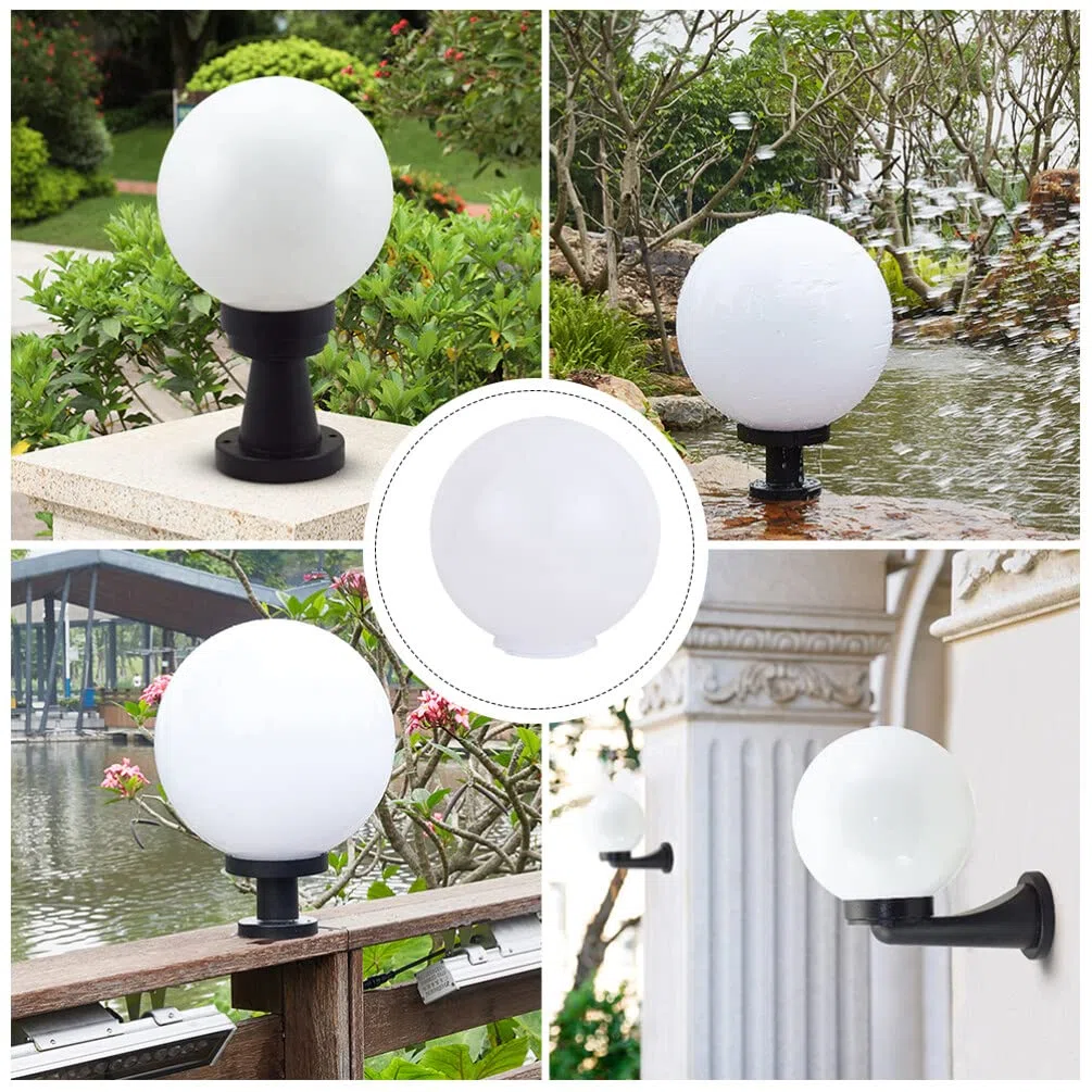 Housoutil Acrilico Globo Lampada Ombra 20 Centimetri Sfera Rotonda Paralume Sfera Ombra Palo Della Lampada Ombra Di Plastica Globo Di Luce Lampadine Copre Apparecchi Di Illuminazione