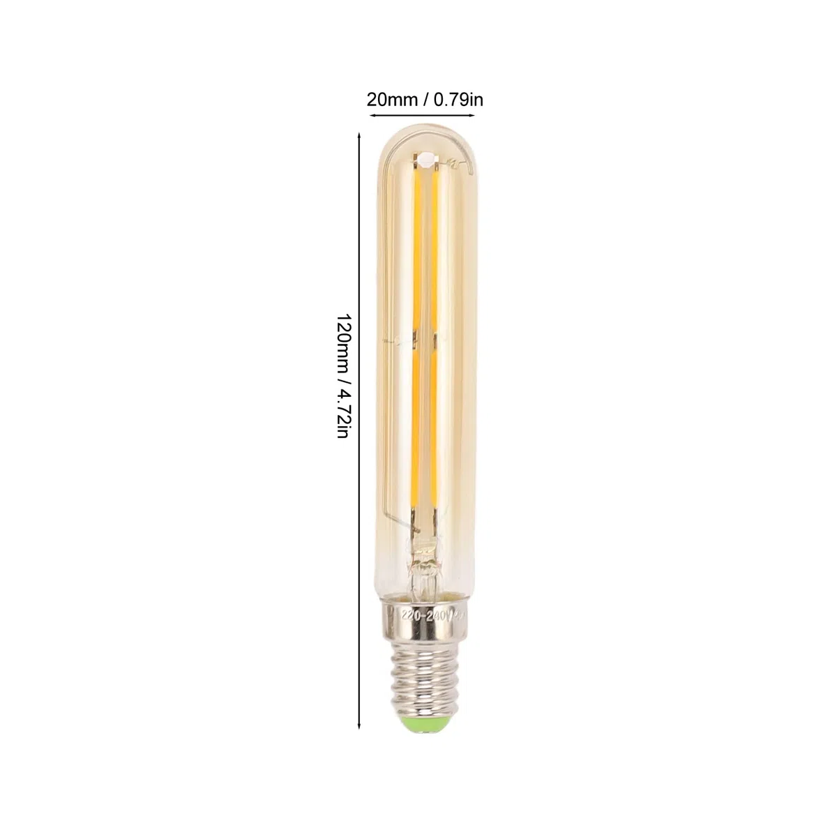 Lampade Tubolari, Lampada Tubolare LED Flikring Free 2300K E14 T20x120 per la Casa (Color oro)